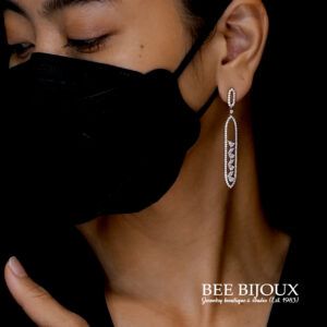 ต่างหูห้อยเพชรหยดน้ำสลับมาร์คีส์